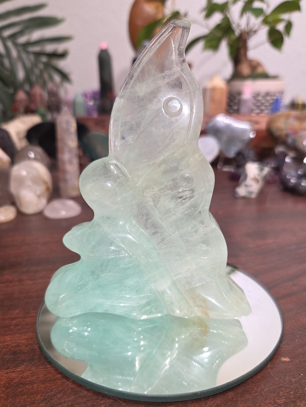 Green Fluorite Fairy Carving